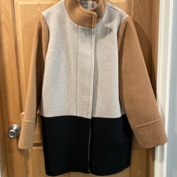 j crew women's size 14 color block coat - Picture 1 of 8